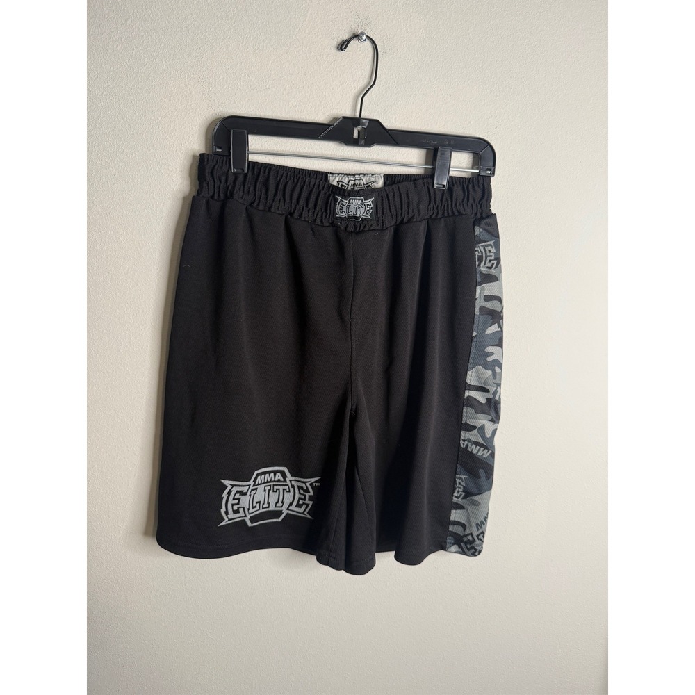 MMA‎ Elite Shorts Mens Athletic Camo Side Panels Training Workout Black